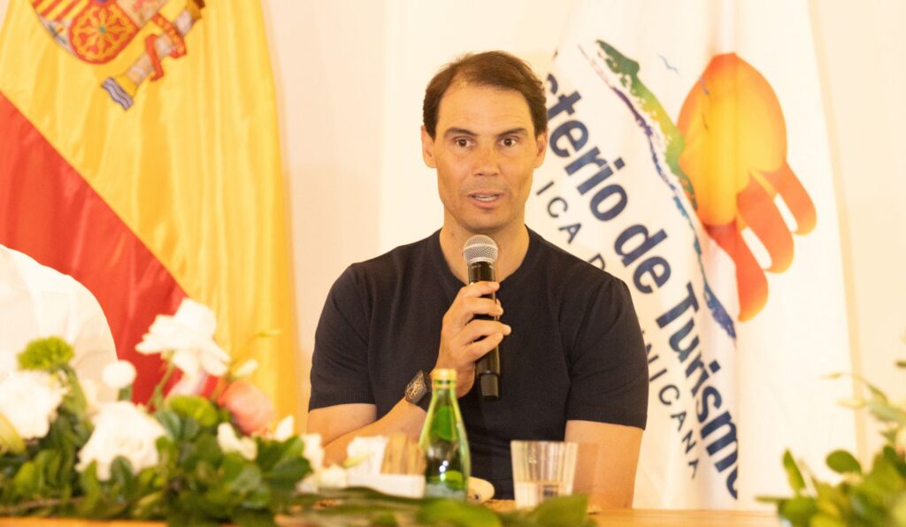 Rafa Nadal, en el momento del anuncio de la apertura de su nuevo Rafa Nadal Tennis Center en Punta Cana.